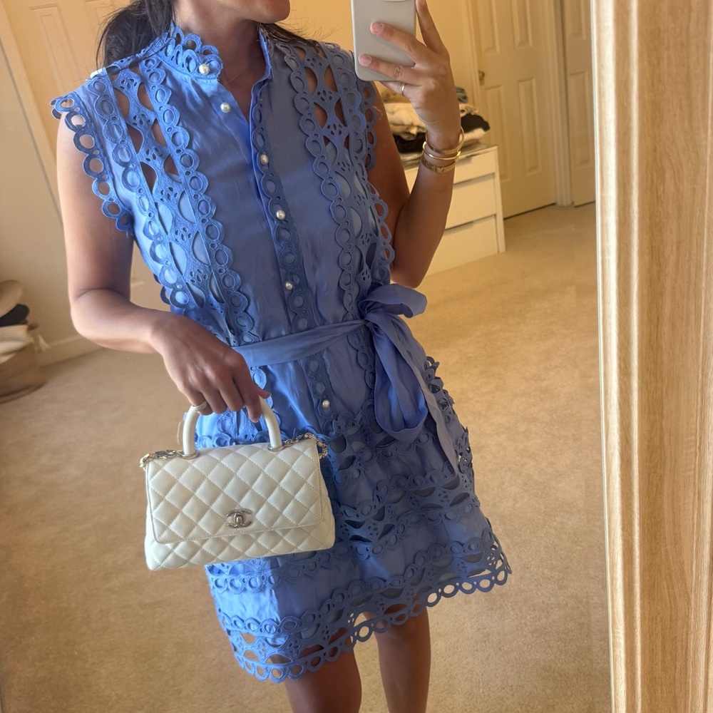 Miss Rosier Blue embroidered pearl dress - Picture 3 of 10